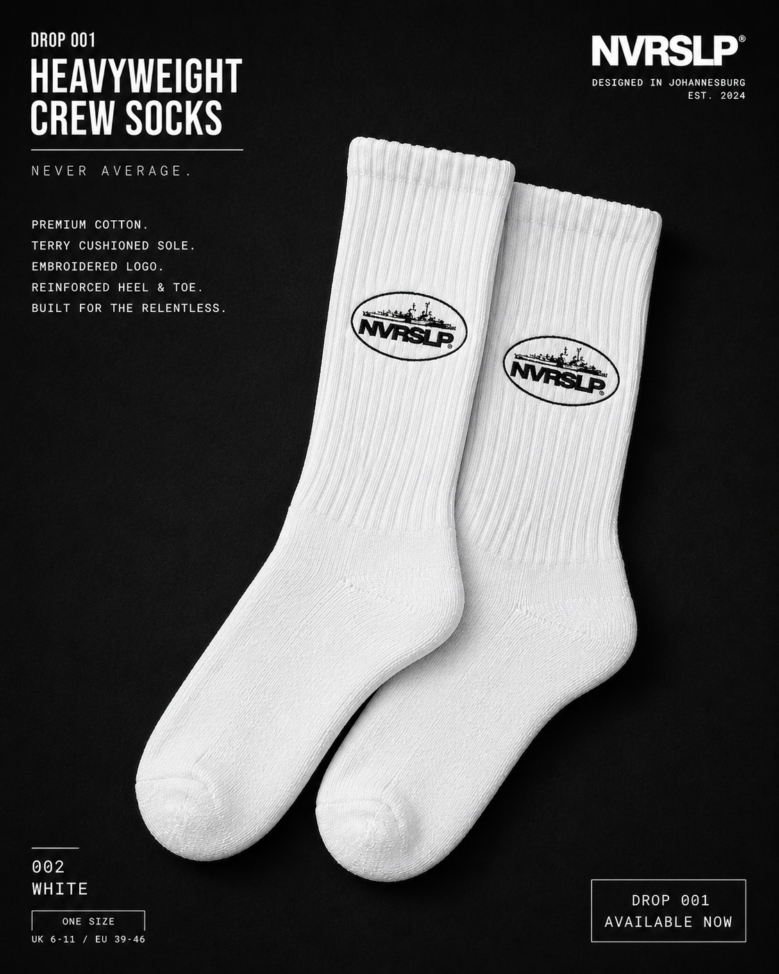 Heavyweight Crew Socks | Drop 001
